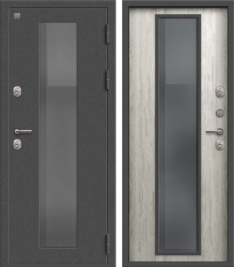 Входная дверь для дома Термо-1000 (2026) Пепельный муар + Полярный дуб (860х2050, прав.)