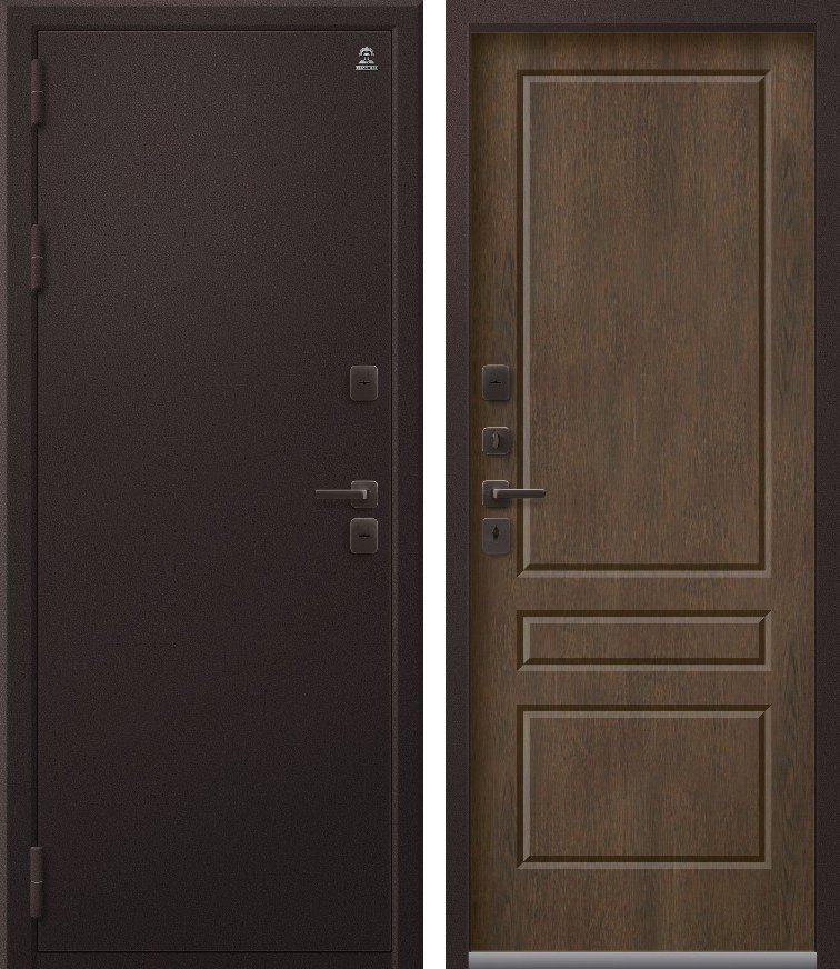 Входная дверь для дома Термо-6 (2026) Шоколад букле + Миндаль (960х2050, лев.)