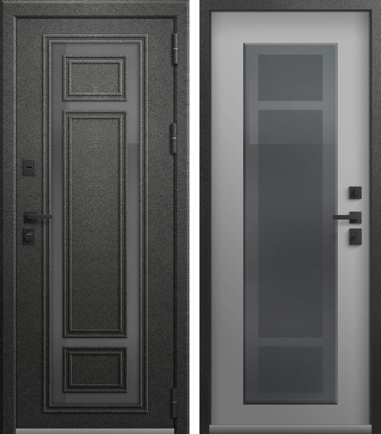 Входная дверь Термо Премиум 2 (2026) Графит муар + Кашемир сильвер