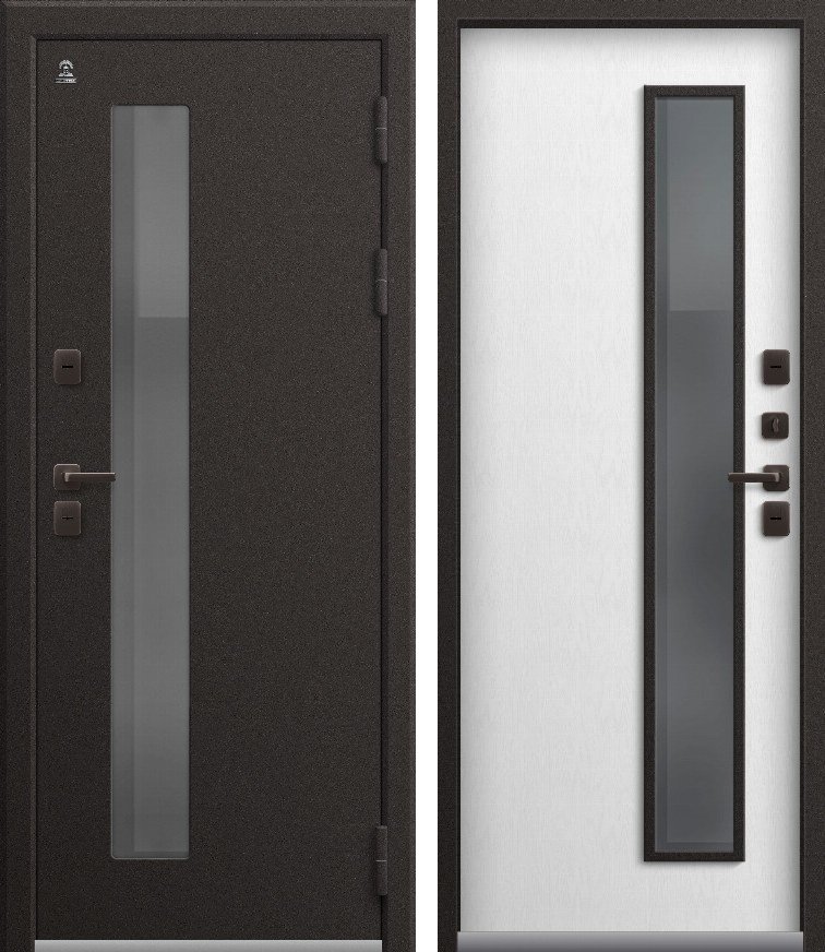 Входная дверь для дома Термо-20 (2026) Шоколад муар + Софт ясень белый (960х2050, прав.)