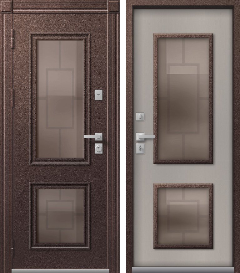 Входная дверь Термо Премиум 1 Шоколадный муар + Кашемир грей