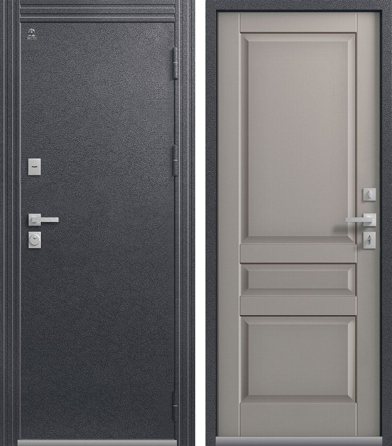 Входная дверь для дома Термо-2 Антрацит муар + Кашемир грей (960х2050, прав.)