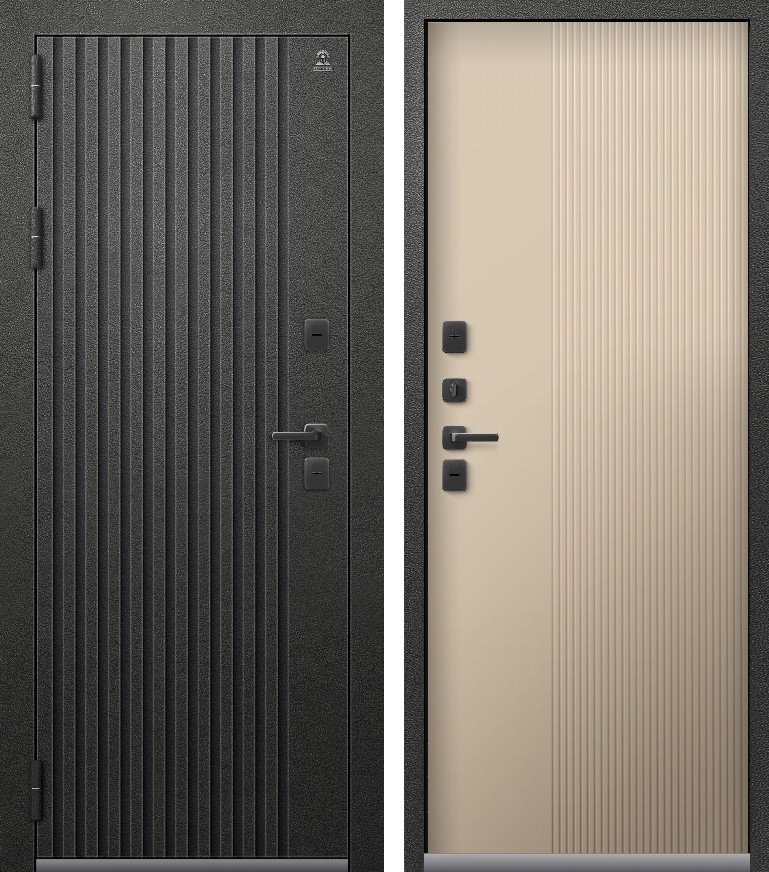 Входная дверь Термо-30 Графит муар + Кашемир латте