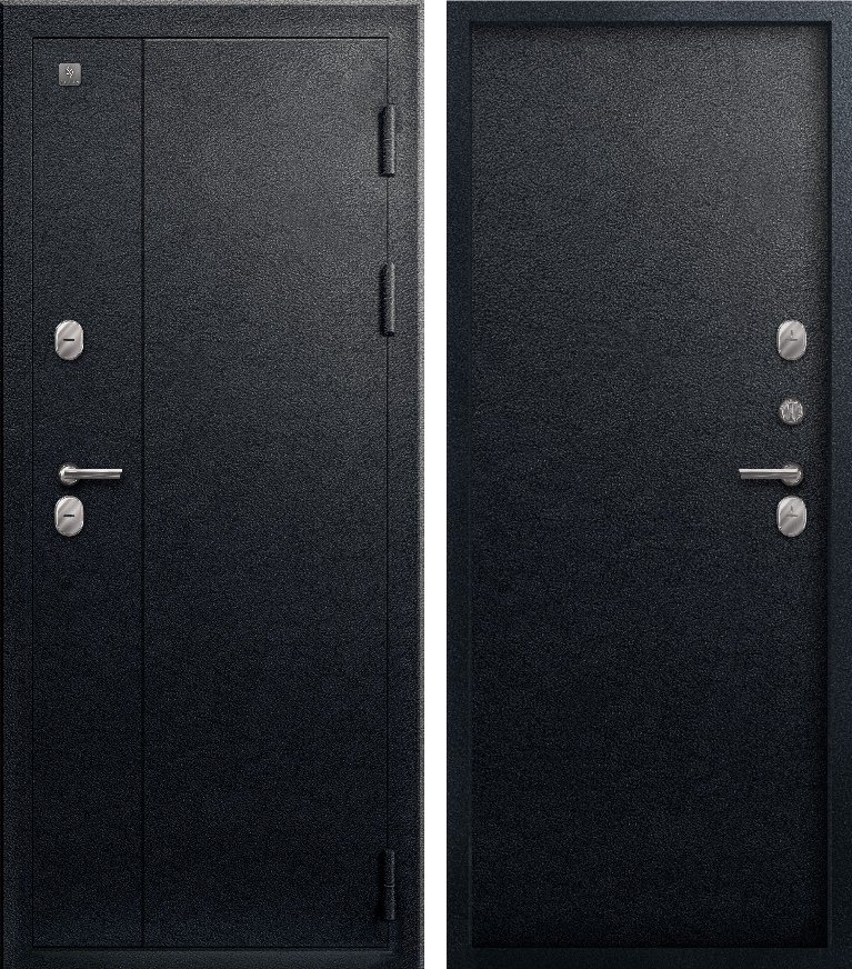 Входная дверь для дома Термо-111 Черный муар + Черный муар (860х2050, прав.)