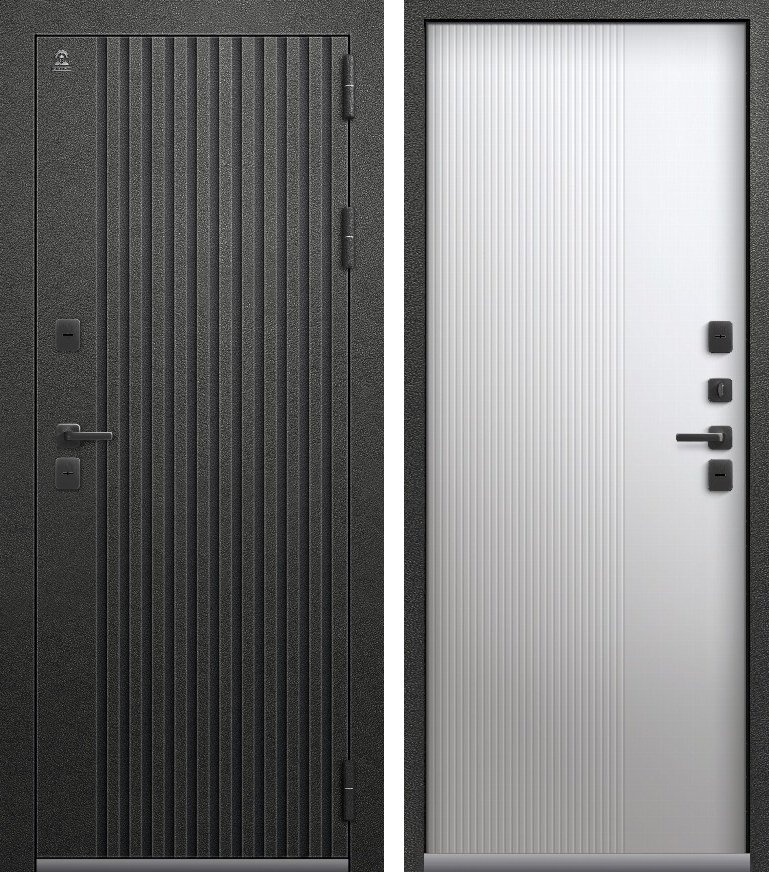 Входная дверь Термо-30 Графит муар + Кашемир белый