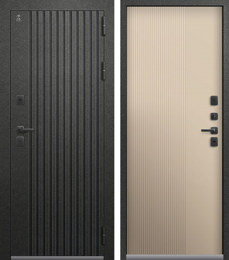 Входная дверь Термо-30 Графит муар + Кашемир латте