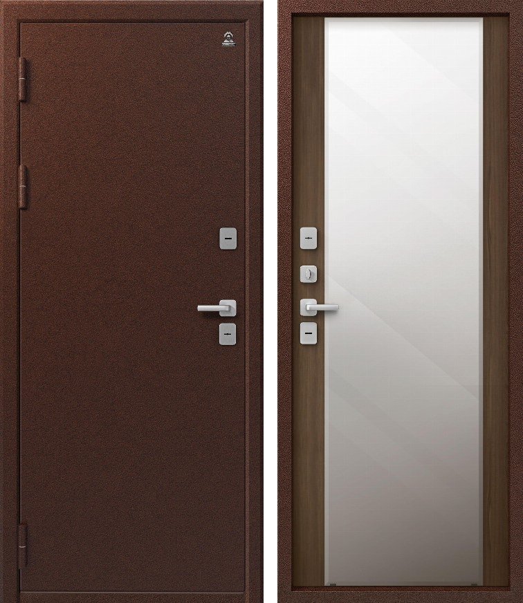 Входная дверь для дома Термо-6 Медь антик + Миндаль (860х2050, лев.)