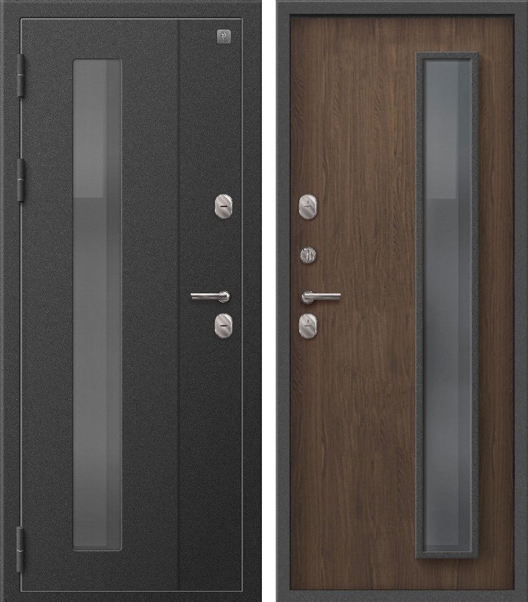 Входная дверь для дома Термо-800 (2026) Пепельный муар + Миндаль (860х2050, лев.)
