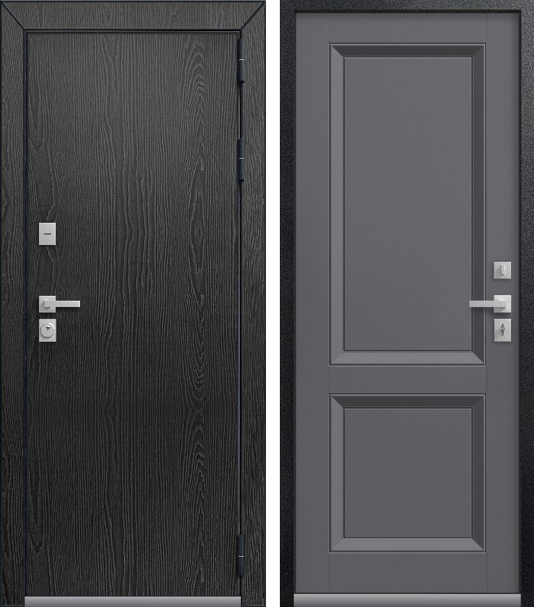 Входная дверь Термо Премиум 3 Черный муар + распил графит + Кашемир графит