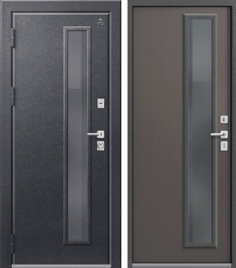 Входная дверь для дома Термо-10 Антрацит муар + Ясень пепельный (960х2050, прав.)