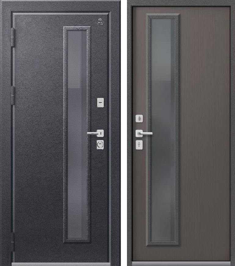 Входная дверь Термо-10 Антрацит муар + Ясень пепельный