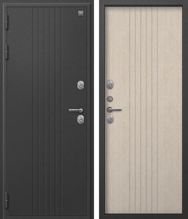 Входная дверь Термо-90 (2026) Графит букле + Седой дуб