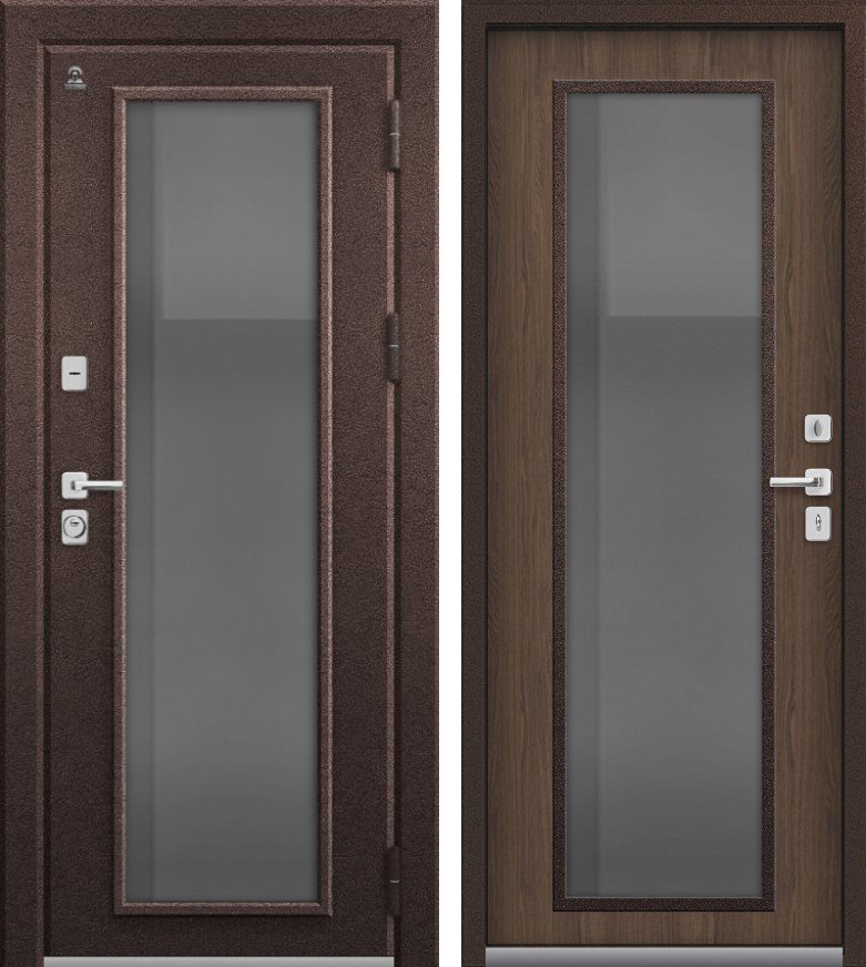 Входная дверь Термо-11 Шоколадный муар + Миндаль