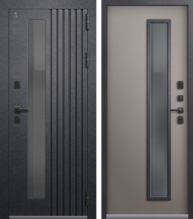 Входная дверь Термо-31 Антрацит муар + Кашемир грей