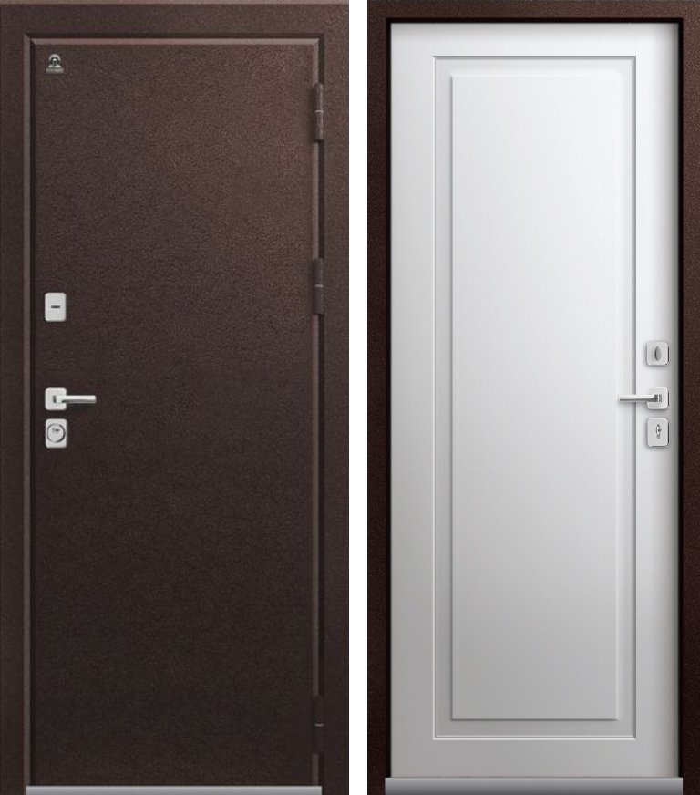Входная дверь для дома Термо-4 Шоколадный муар + Кашемир белый (860х2050, прав.)