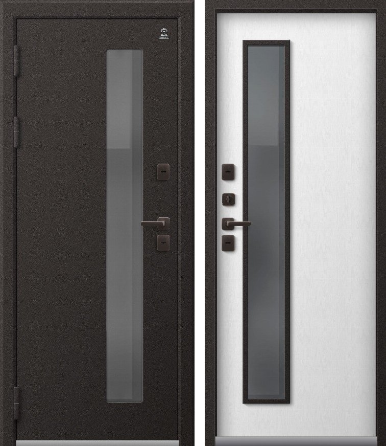 Входная дверь Термо-20 (2026) Шоколад муар + Софт ясень белый