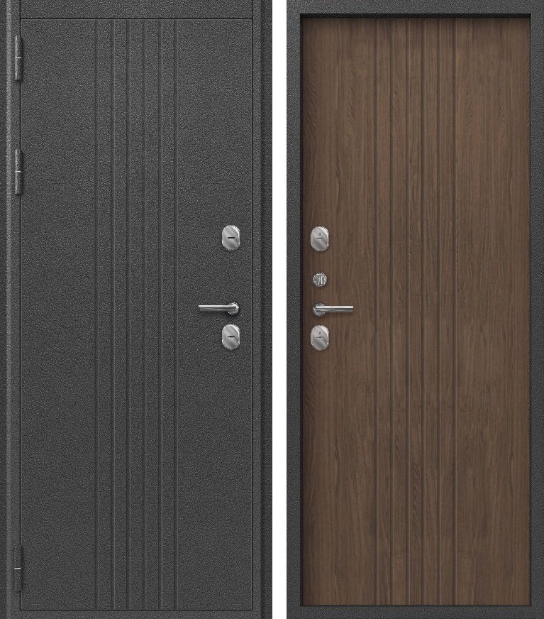 Входная дверь Термо-190 Серебро антик + Миндаль рифленый