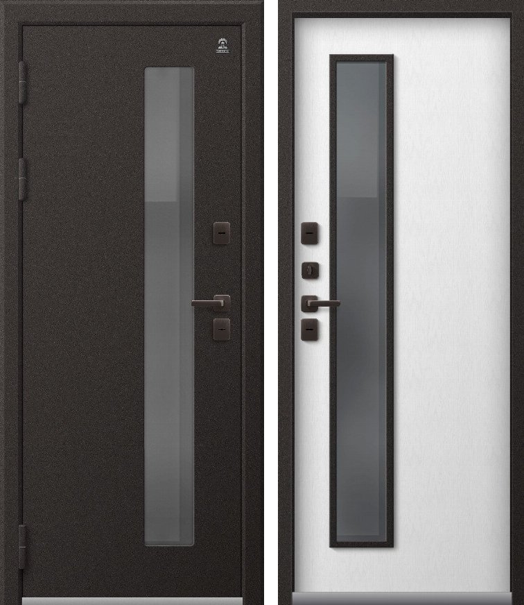 Входная дверь для дома Термо-20 (2026) Шоколад муар + Софт ясень белый (860х2050, лев.)