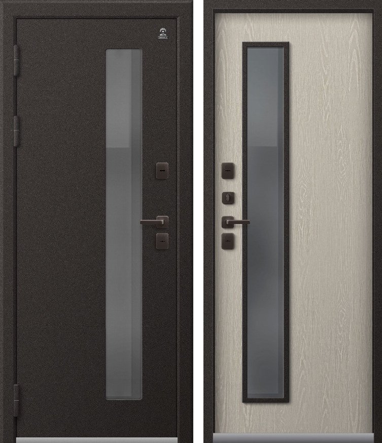 Входная дверь для дома Термо-20 (2026) Шоколад муар + Ясень латте (860х2050, лев.)
