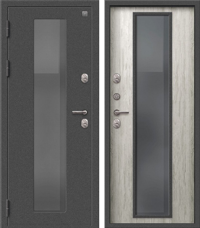 Входная дверь Термо-1000 (2026) Пепельный муар + Полярный дуб