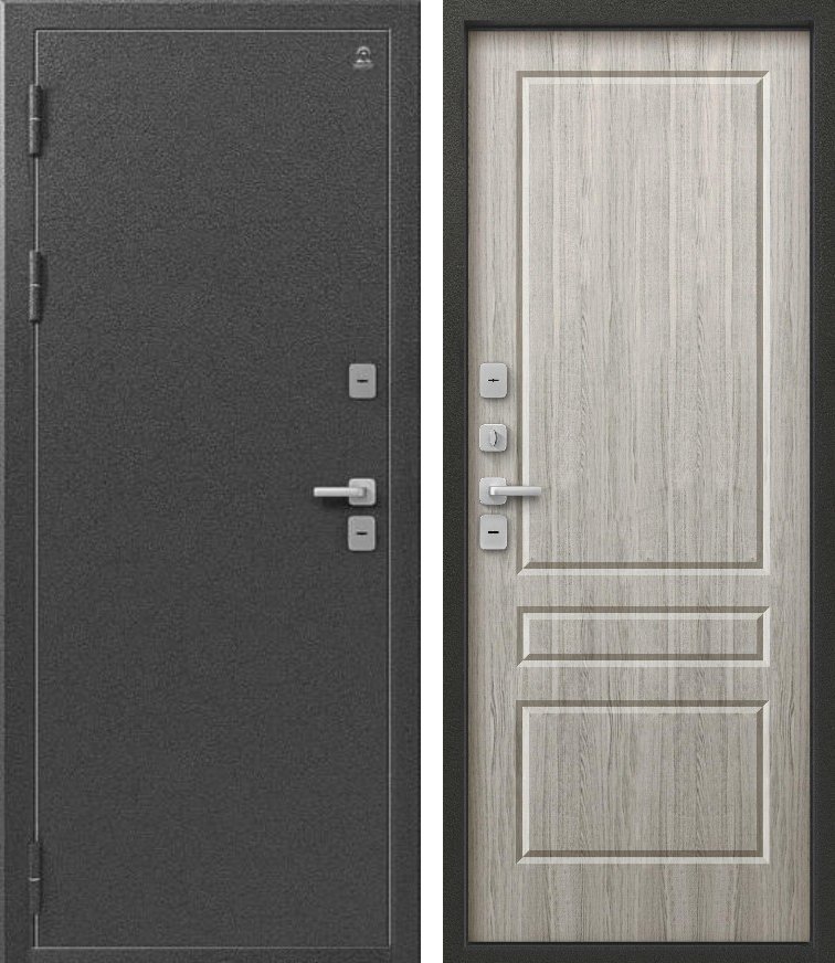 Входная дверь для дома Термо-6 Серебро антик + полярный дуб (860х2050, лев.)