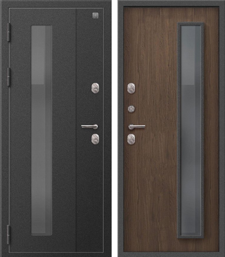 Входная дверь для дома Термо-800 Пепельный муар + Миндаль (860х2050, лев.)