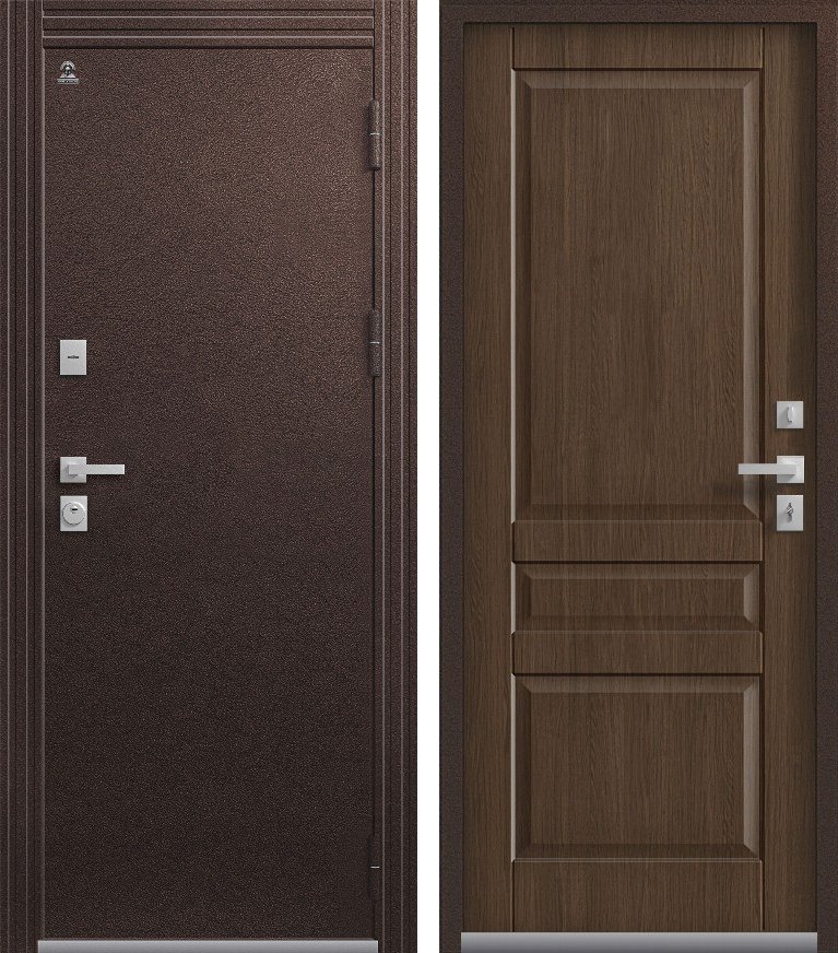 Входная дверь Термо-2 (2026) Шоколад муар + Дуб янтарный