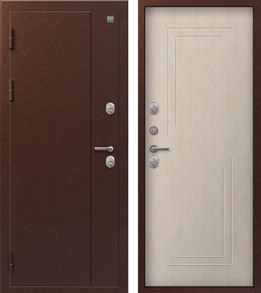 Входная дверь для дома Термо-100 Антик медь + Седой дуб (860х2050, лев.)