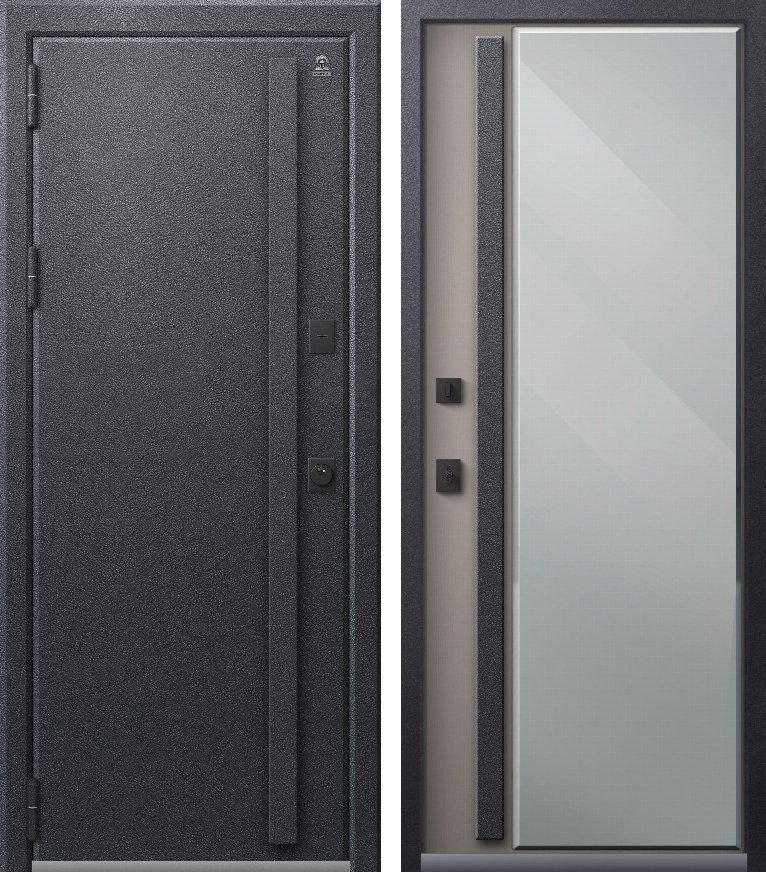 Входная дверь Термо-16/1 Антрацит муар + Кашемир грей