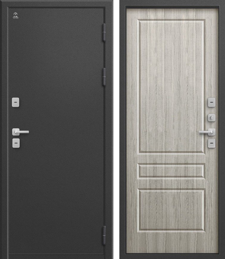 Входная дверь Термо-6 Графит букле + полярный дуб