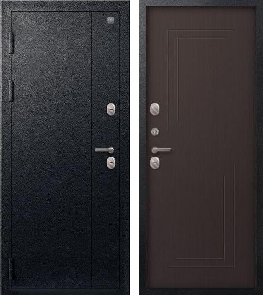Входная дверь Термо-100 Черный муар + Темная лиственница