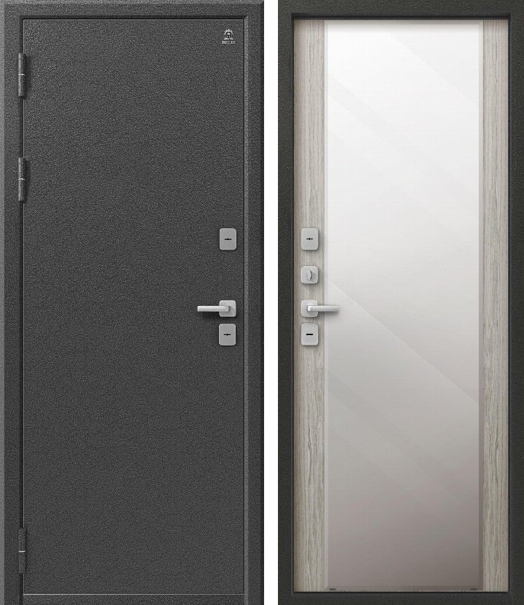 Входная дверь для дома Термо-6 Серебро антик + Полярный дуб (860х2050, лев.)