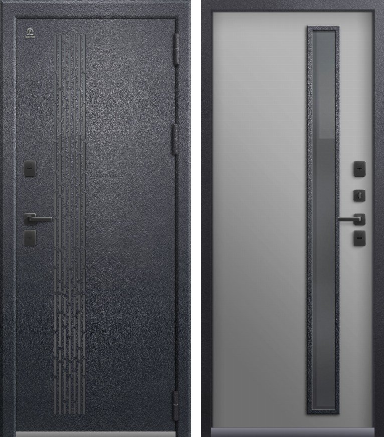 Входная дверь Термо-22 Антрацит муар + Кашемир сильвер