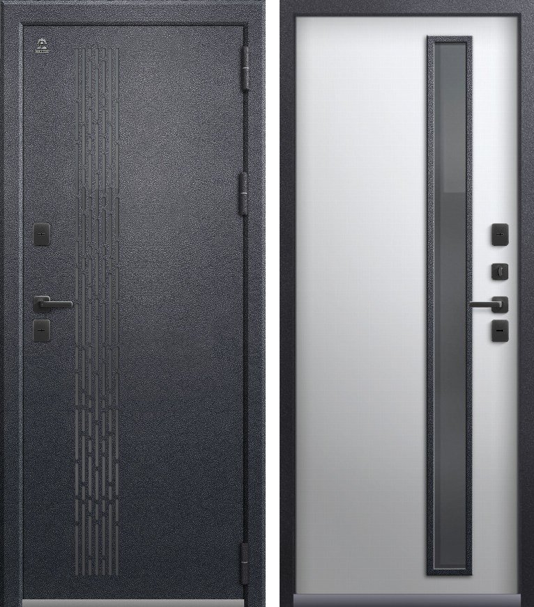 Входная дверь Термо-22 Антрацит муар + Кашемир белый
